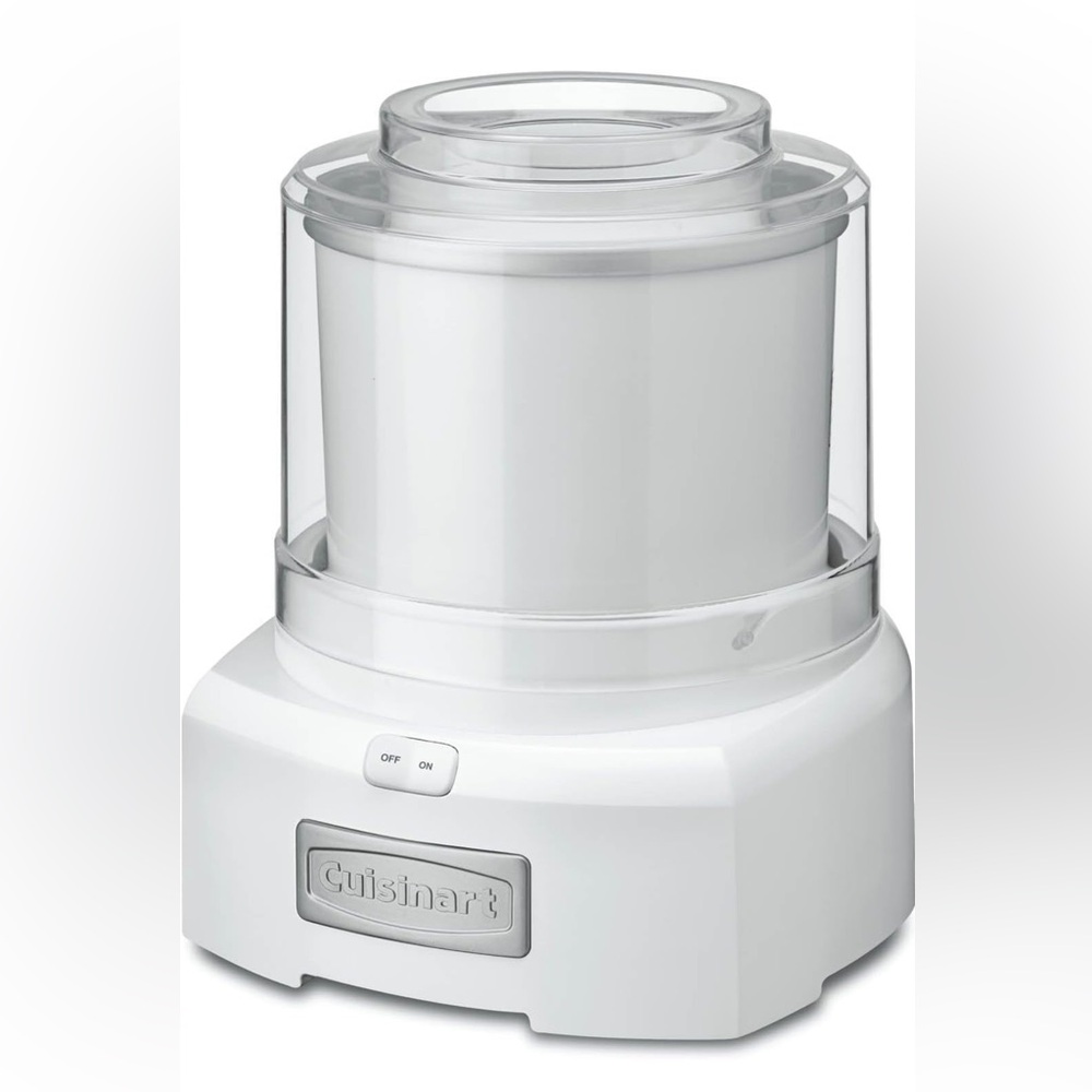 CUISINART AUTOMATIC ICE CREAM, FROZEN YOGURT, & SORBET MAKER IN WHITE
